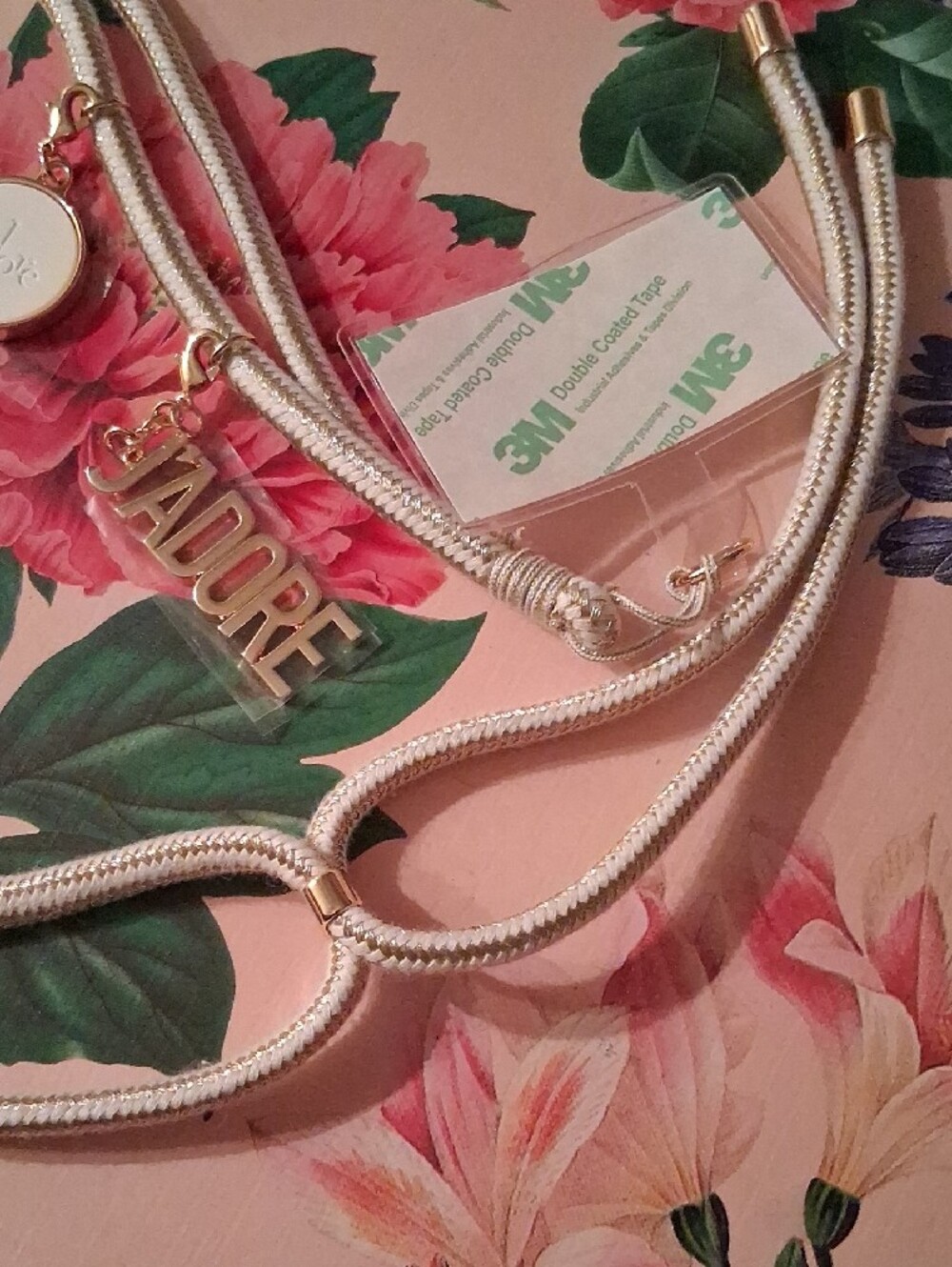 Dior Cream and Gold 'JADORE' Lanyard. - Picture 3 of 10